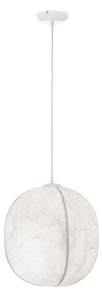 Бяло метално висящо осветително тяло с текстилен абажур ø 42 cm Pierida – Nova Luce