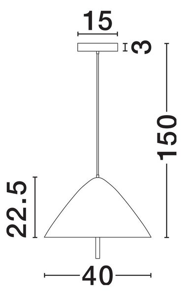 Бяло метално LED висящо осветително тяло с метален абажур ø 40 cm Oros – Nova Luce