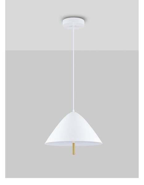 Бяло метално LED висящо осветително тяло с метален абажур ø 40 cm Oros – Nova Luce
