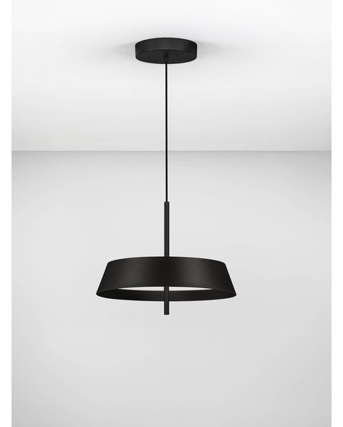 Матово черно алуминиево LED затъмняващо се висящо осветително тяло ø 45 cm Velio – Nova Luce