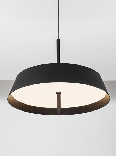 Матово черно алуминиево LED затъмняващо се висящо осветително тяло ø 45 cm Velio – Nova Luce