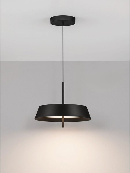 Матово черно алуминиево LED затъмняващо се висящо осветително тяло ø 45 cm Velio – Nova Luce