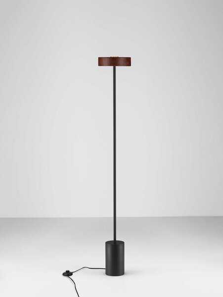 Черна/в тъмно естествен цвят метална LED подова лампа (височина 135 cm) Thea – Nova Luce