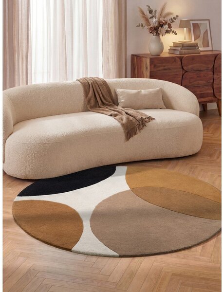 Вълнен кръгъл килим в цвят кафяв коняк ø 160 cm Ruvia – Villeroy&Boch