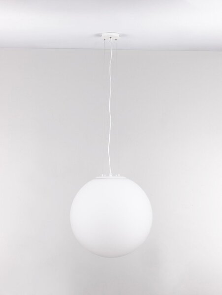 Бяло стъклено висящо осветително тяло ø 50 cm Nevoso – Nova Luce