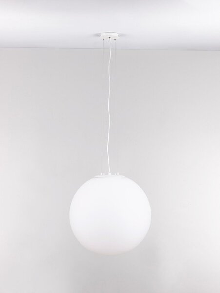Бяло стъклено висящо осветително тяло ø 50 cm Nevoso – Nova Luce