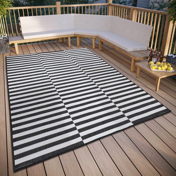 Черно-бял килим за открито и закрито 80x150 cm Viela – Hanse Home