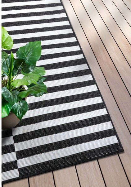 Черно-бял килим за открито и закрито 80x150 cm Viela – Hanse Home