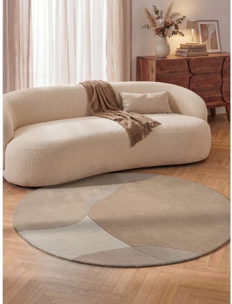 Бежов вълнен кръгъл килим ø 160 cm Ovia – Villeroy&Boch