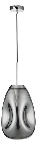 Стъклено висящо осветително тяло в блестящо сребрист цвят ø 22 cm Lava – Nova Luce