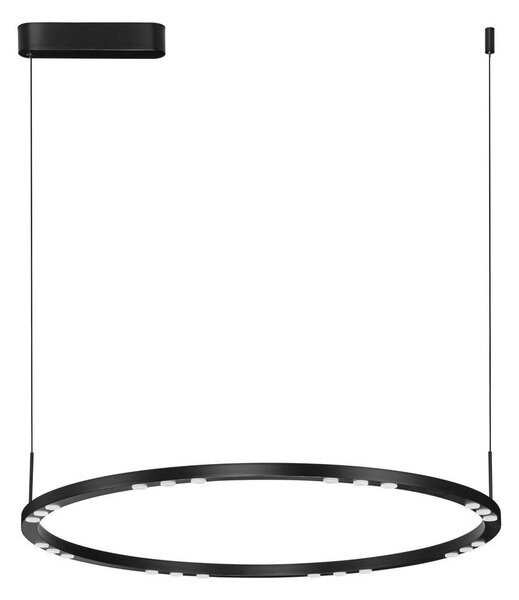 Матово черно алуминиево LED затъмняващо се висящо осветително тяло ø 80 cm Lunette – Nova Luce