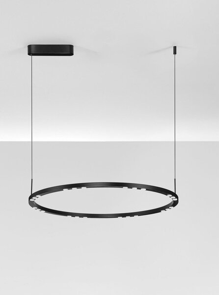 Матово черно алуминиево LED затъмняващо се висящо осветително тяло ø 80 cm Lunette – Nova Luce