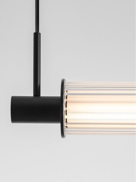 Матово черно алуминиево LED затъмняващо се висящо осветително тяло със стъклен абажур Glovia – Nova Luce