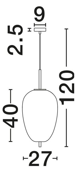 Бяло/в месингов цвят стъклено висящо осветително тяло ø 27 cm Lato – Nova Luce