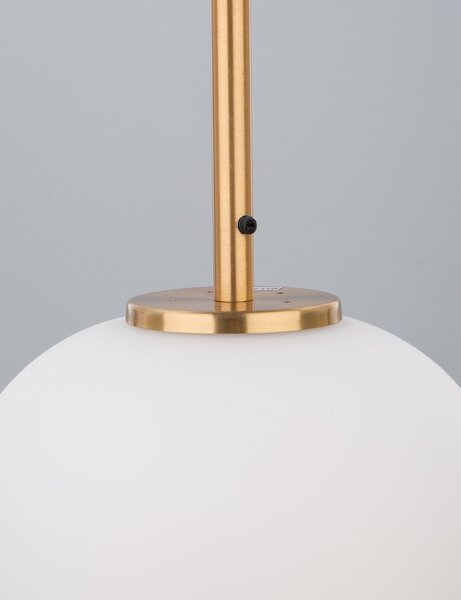 Бяло/в месингов цвят стъклено висящо осветително тяло ø 27 cm Lato – Nova Luce