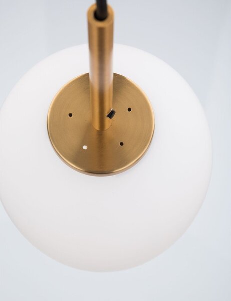 Бяло/в месингов цвят стъклено висящо осветително тяло ø 27 cm Lato – Nova Luce