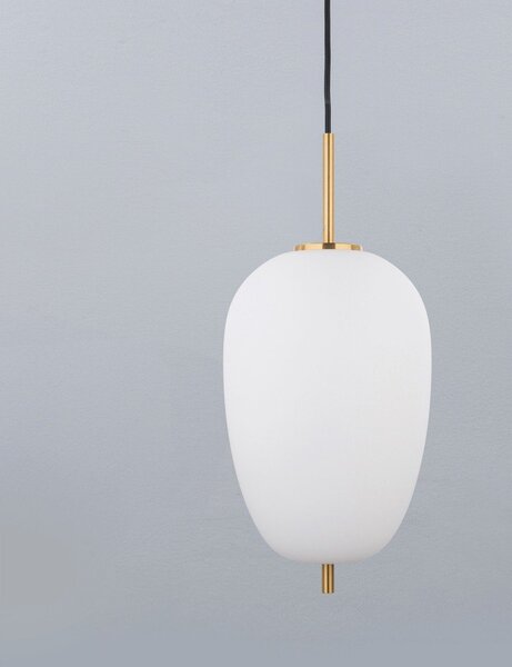 Бяло/в месингов цвят стъклено висящо осветително тяло ø 27 cm Lato – Nova Luce