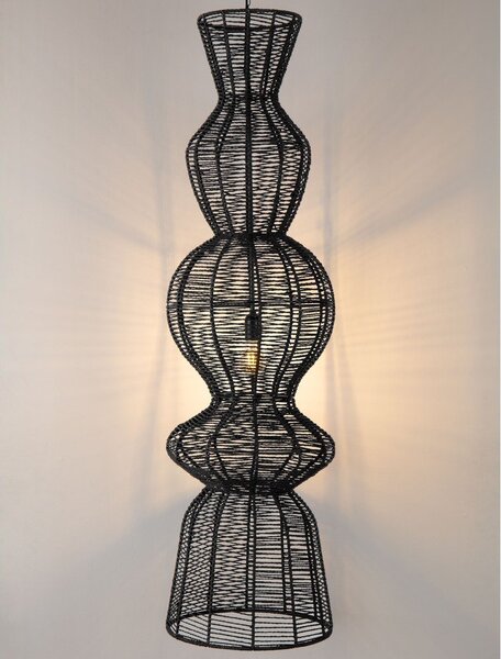 Матово черно въжено висящо осветително тяло ø 38 cm Breena – Nova Luce