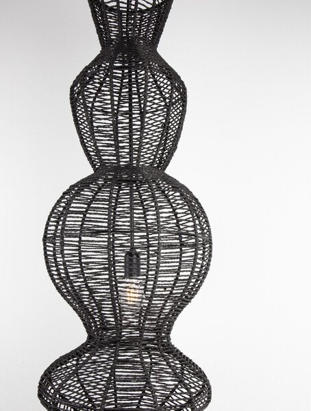 Матово черно въжено висящо осветително тяло ø 38 cm Breena – Nova Luce