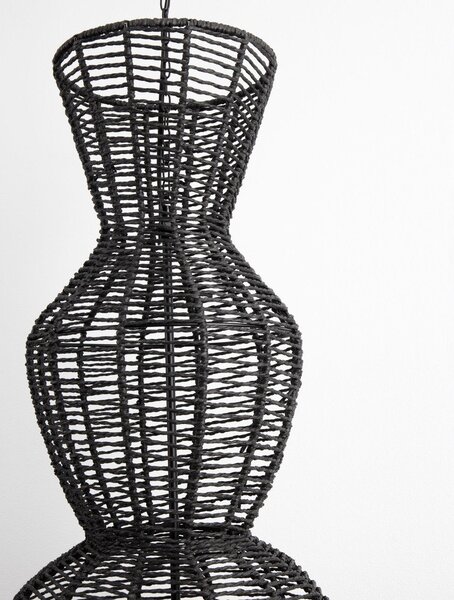 Матово черно въжено висящо осветително тяло ø 38 cm Breena – Nova Luce