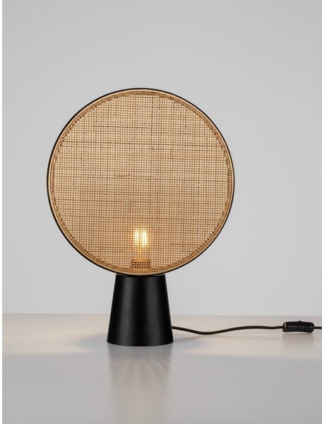 Матово черно/в естествен цвят метална настолна лампа (височина 48,5 cm) Tierra – Nova Luce