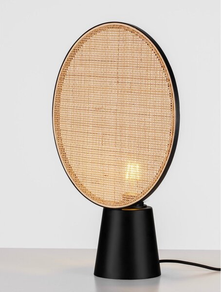 Матово черно/в естествен цвят метална настолна лампа (височина 48,5 cm) Tierra – Nova Luce