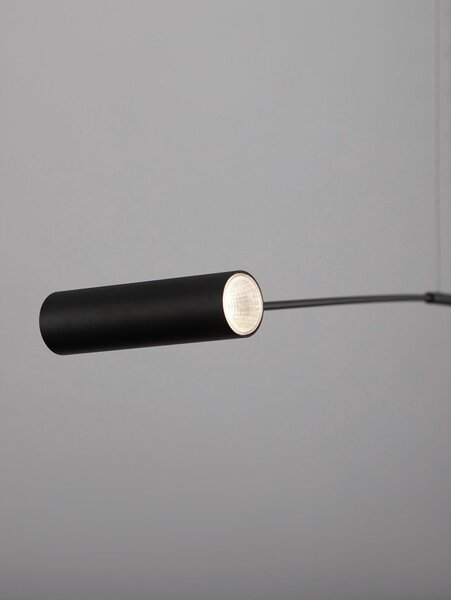 Матово черно метална LED подова лампа (височина 250 cm) Voice – Nova Luce