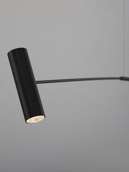 Матово черно метална LED подова лампа (височина 250 cm) Voice – Nova Luce