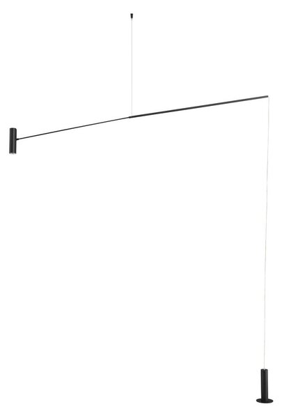 Матово черно метална LED подова лампа (височина 250 cm) Voice – Nova Luce