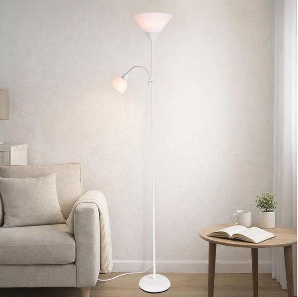 Brilagi - Подова лампа ARIANA 1xE27/100W/230V + 1xE14/25W бяла
