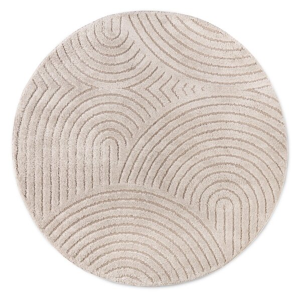Бежов кръгъл килим ø 160 cm Panglao New York Taupe – Elle Decoration