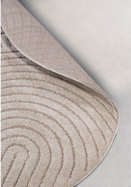 Бежов кръгъл килим ø 160 cm Panglao New York Taupe – Elle Decoration