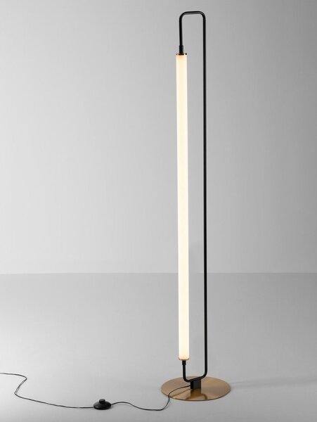 Бяла/матово черно метална LED подова лампа (височина 150 cm) Wetro – Nova Luce