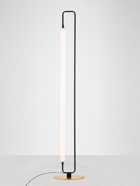 Бяла/матово черно метална LED подова лампа (височина 150 cm) Wetro – Nova Luce