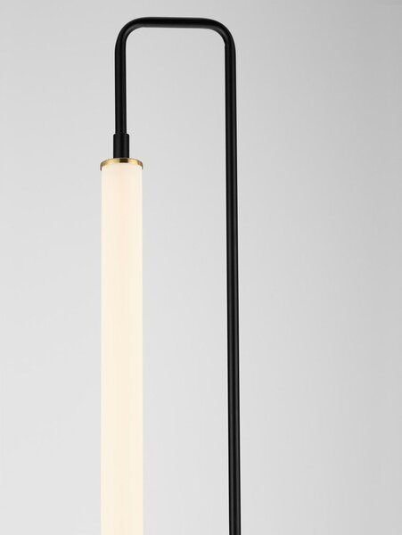 Бяла/матово черно метална LED подова лампа (височина 150 cm) Wetro – Nova Luce