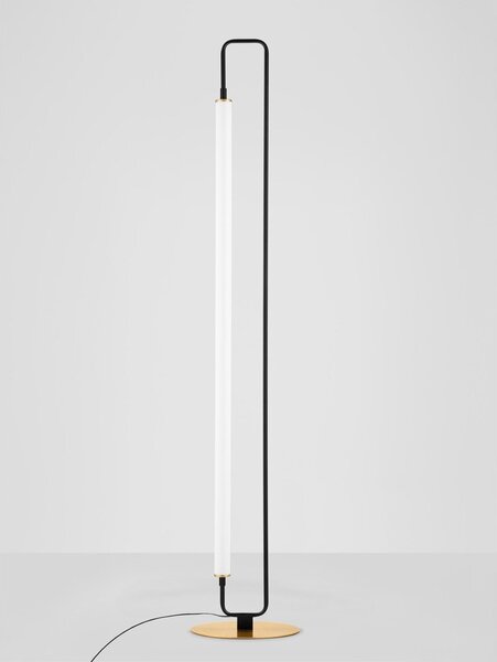 Бяла/матово черно метална LED подова лампа (височина 150 cm) Wetro – Nova Luce