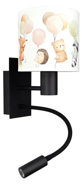 Brilagi - LED Flex. лампа BOBO 1xE27/25W/230V + LED/3W черна/бяла/с животински мотиви