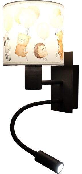 Brilagi - LED Flex. лампа BOBO 1xE27/25W/230V + LED/3W черна/бяла/с животински мотиви