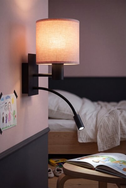 Brilagi - LED гъвкава лампа BOBO 1xE27/25W/230V + LED/3W черна/розова