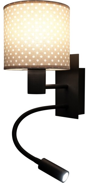 Brilagi - LED гъвкава лампа BOBO 1xE27/25W/230V + LED/3W черна/бежова/с точки