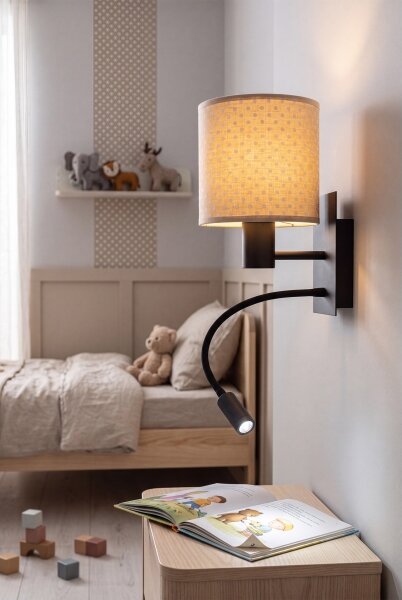 Brilagi - LED гъвкава лампа BOBO 1xE27/25W/230V + LED/3W черна/бежова/с точки