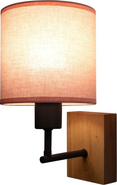 Brilagi - Стенна лампа BOBO WOOD 1xE27/25W/230V дъб/черна/розова