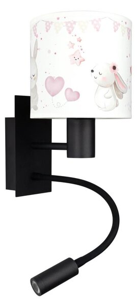 Brilagi - LED гъвкава лампа BOBO 1xE27/25W/230V + LED/3W черна/кремава/зайчета