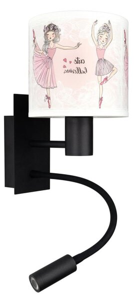 Brilagi - LED гъвкава лампа BOBO 1xE27/25W/230V + LED/3W черна/бяла/розова/балеринки