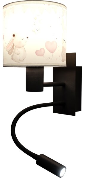Brilagi - LED гъвкава лампа BOBO 1xE27/25W/230V + LED/3W черна/кремава/зайчета