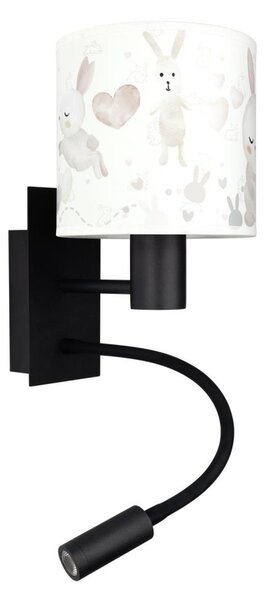 Brilagi - LED гъвкава лампа BOBO 1xE27/25W/230V + LED/3W черна/бяла/със зайченца