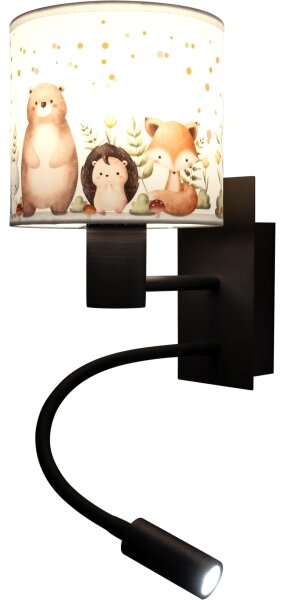 Brilagi - LED Flex. лампа BOBO 1xE27/25W/230V + LED/3W черна/бяла/с животински мотив