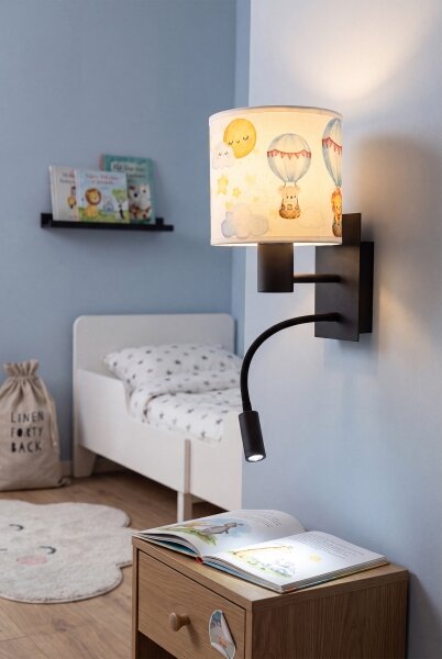 Brilagi - LED гъвкава лампа BOBO 1xE27/25W/230V + LED/3W черна/бяла/животинчета