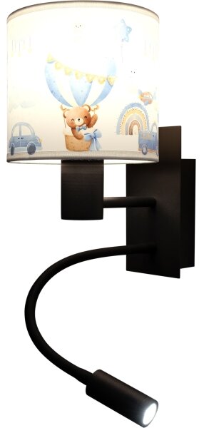 Brilagi - LED гъвкава лампа BOBO 1xE27/25W/230V + LED/3W черна/бяла/синя/с меченца