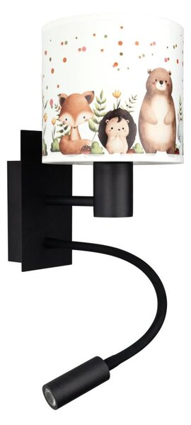 Brilagi - LED Flex. лампа BOBO 1xE27/25W/230V + LED/3W черна/бяла/с животински мотив